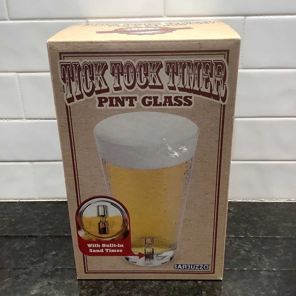 Tick Tock Timer Beer Pint Glass w/Timer Drinking Game